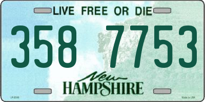 NH license plate 3587753