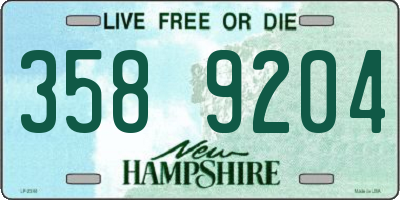 NH license plate 3589204