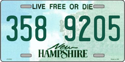NH license plate 3589205