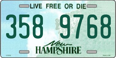 NH license plate 3589768