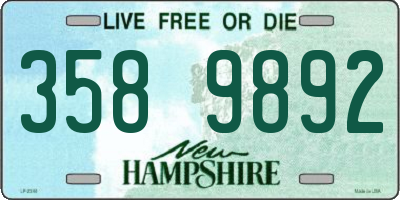NH license plate 3589892