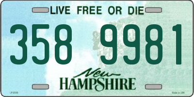 NH license plate 3589981