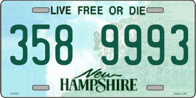 NH license plate 3589993