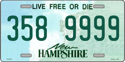 NH license plate 3589999