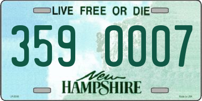NH license plate 3590007