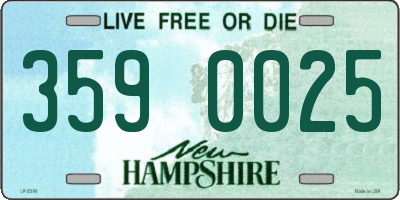 NH license plate 3590025
