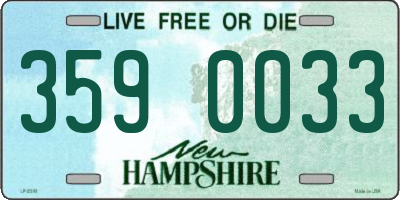 NH license plate 3590033