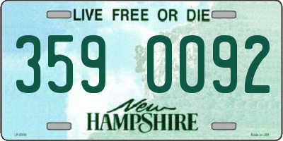 NH license plate 3590092