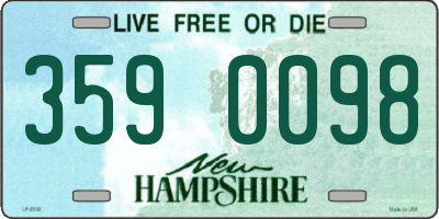 NH license plate 3590098
