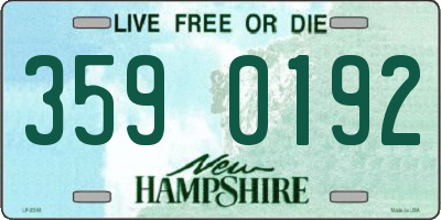 NH license plate 3590192