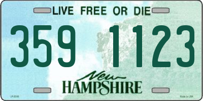 NH license plate 3591123