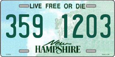 NH license plate 3591203
