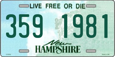 NH license plate 3591981