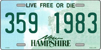 NH license plate 3591983