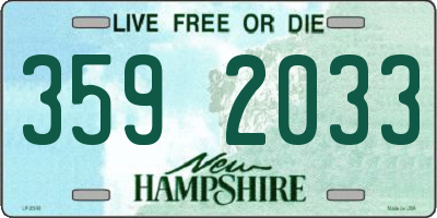 NH license plate 3592033