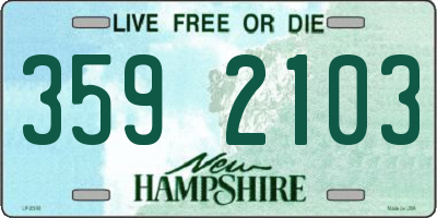 NH license plate 3592103