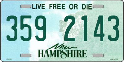 NH license plate 3592143