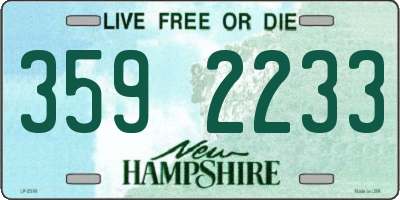 NH license plate 3592233
