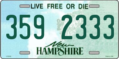 NH license plate 3592333