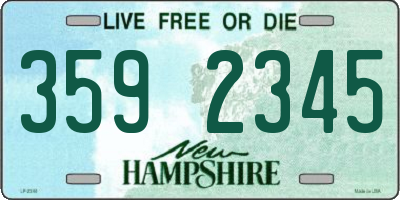 NH license plate 3592345