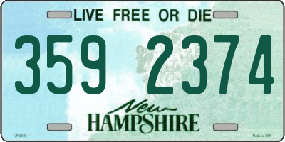 NH license plate 3592374