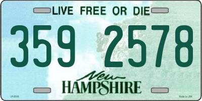 NH license plate 3592578
