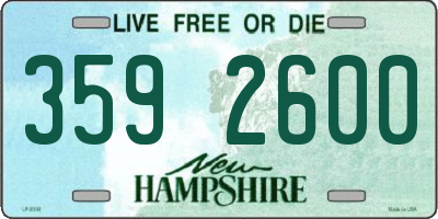 NH license plate 3592600