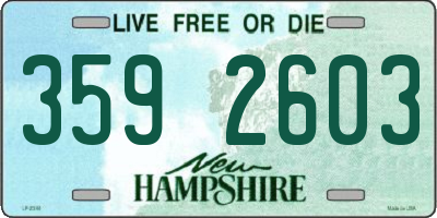 NH license plate 3592603