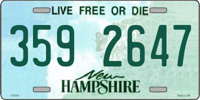 NH license plate 3592647