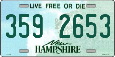 NH license plate 3592653