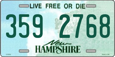 NH license plate 3592768
