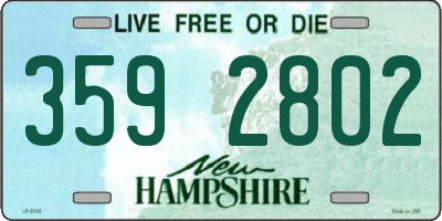 NH license plate 3592802