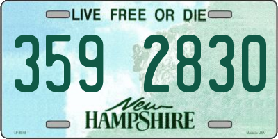 NH license plate 3592830
