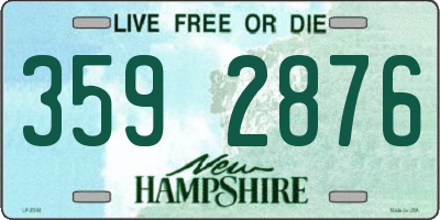 NH license plate 3592876