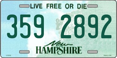 NH license plate 3592892