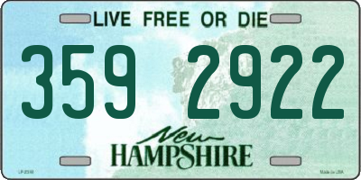 NH license plate 3592922