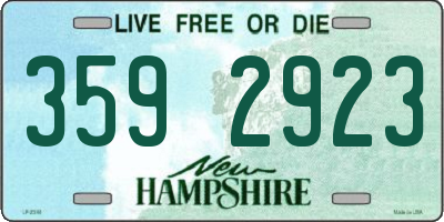 NH license plate 3592923