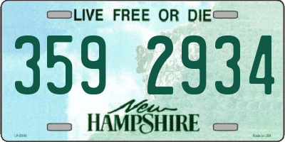 NH license plate 3592934