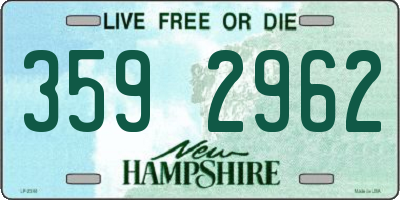 NH license plate 3592962