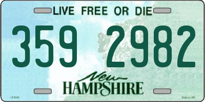 NH license plate 3592982