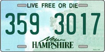 NH license plate 3593017