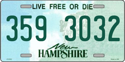 NH license plate 3593032