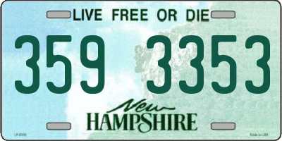 NH license plate 3593353