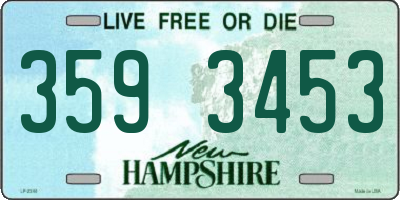 NH license plate 3593453