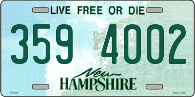 NH license plate 3594002
