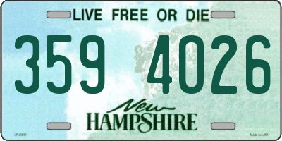 NH license plate 3594026