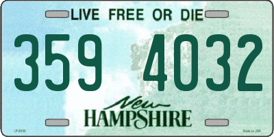 NH license plate 3594032