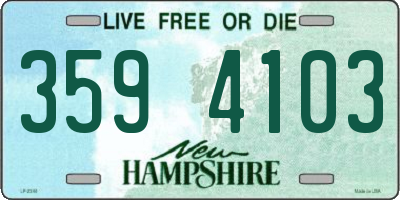 NH license plate 3594103