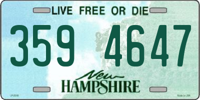 NH license plate 3594647