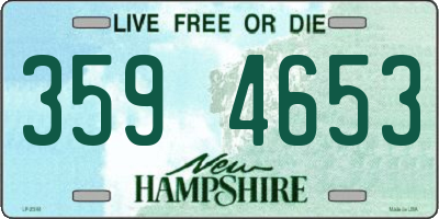 NH license plate 3594653